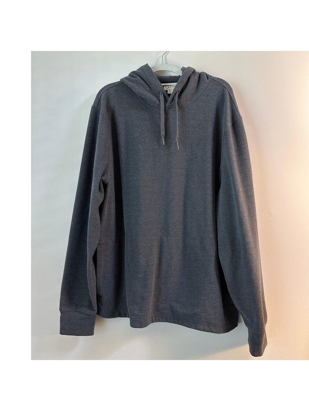 J.Crew Mens XL Gray Pullover Hoodie Stretch Knit Drawstring Lightweight